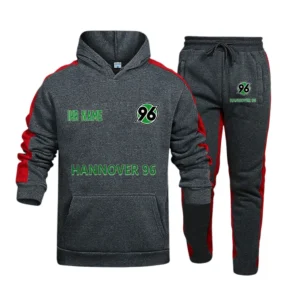 Hannover 96  Bundesliga Hoodie Sweatpants Set SPO216026, Gift For Fan Hannover 96  - Gray-Red