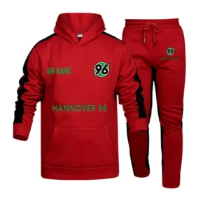 Hannover 96  Bundesliga Hoodie Sweatpants Set SPO216026, Gift For Fan Hannover 96  - Red-Black