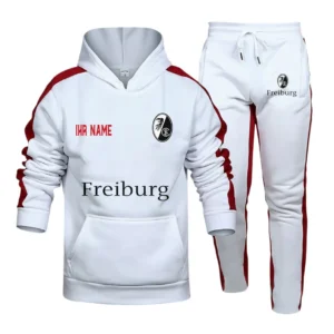 SC Freiburg Bundesliga Hoodie Sweatpants Set SPO216027, Gift For Fan SC Freiburg - White-Red