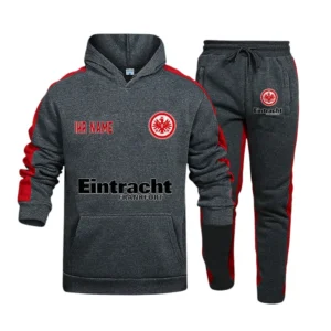 Eintracht Frankfurt Bundesliga Hoodie Sweatpants Set SPO216029, Gift For Fan Eintracht Frankfurt - Gray-Red
