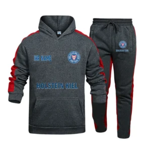 Holstein Kiel Bundesliga Hoodie Sweatpants Set SPO216031, Gift For Fan Holstein Kiel - Gray-Red