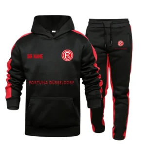 Fortuna Dusseldorf Bundesliga Hoodie Sweatpants Set SPO216035, Gift For Fan Fortuna Dusseldorf - Black-Red