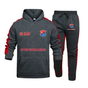 SpVgg Unterhaching Bundesliga Hoodie Sweatpants Set SPO216050, Gift For Fan SpVgg Unterhaching - Gray-Red