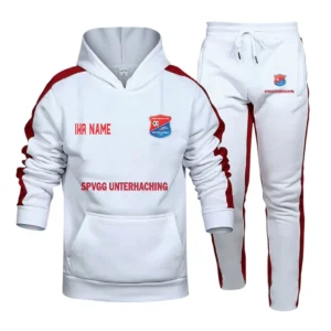 SpVgg Unterhaching Bundesliga Hoodie Sweatpants Set SPO216050, Gift For Fan SpVgg Unterhaching - White-Red