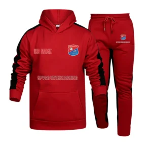 SpVgg Unterhaching Bundesliga Hoodie Sweatpants Set SPO216050, Gift For Fan SpVgg Unterhaching - Red-Black