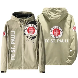St. Pauli Bundesliga Windbreaker Jacket SPO416010, Gift For Fan St. Pauli - Beige