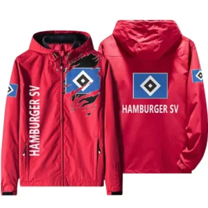 Hamburger SV Bundesliga Windbreaker Jacket SPO416012, Gift For Fan Hamburger SV - Red