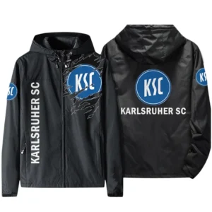 Karlsruher SC Bundesliga Windbreaker Jacket SPO416018, Gift For Fan Karlsruher SC - Black