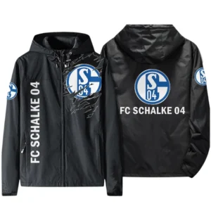 FC Schalke 04 Bundesliga Windbreaker Jacket SPO416025, Gift For Fan FC Schalke 04 - Black
