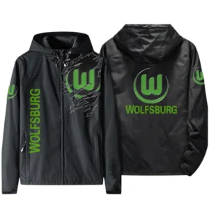 VfL Wolfsburg Bundesliga Windbreaker Jacket SPO416030, Gift For Fan VfL Wolfsburg - Black
