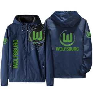 VfL Wolfsburg Bundesliga Windbreaker Jacket SPO416030, Gift For Fan VfL Wolfsburg - Navy