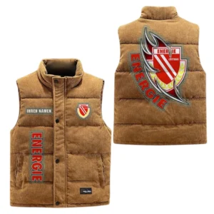 FC Energie Cottbus Bundesliga Corduroy Vest SPO616040, Gift For Fan FC Energie Cottbus - Brown