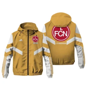 FC Nurnberg Bundesliga Adidas Windbreaker Jacket SPO916021, Gift For Fan FC Nurnberg - Khaki