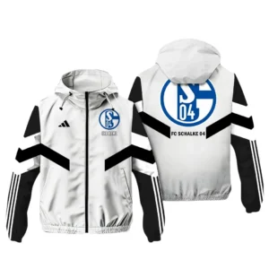 FC Schalke Bundesliga Adidas Windbreaker Jacket SPO916029, Gift For Fan FC Schalke - White