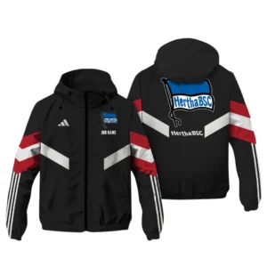 Hertha BSC Bundesliga Adidas Windbreaker Jacket SPO916035, Gift For Fan Hertha BSC - Black Red