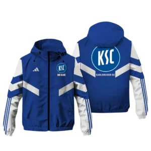 Karlsruher SC Bundesliga Adidas Windbreaker Jacket SPO916036, Gift For Fan Karlsruher SC - Blue