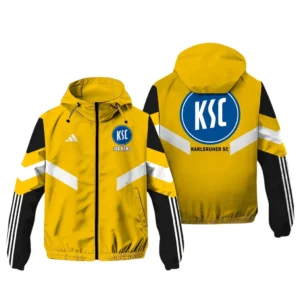Karlsruher SC Bundesliga Adidas Windbreaker Jacket SPO916036, Gift For Fan Karlsruher SC - Yellow
