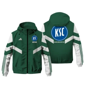 Karlsruher SC Bundesliga Adidas Windbreaker Jacket SPO916036, Gift For Fan Karlsruher SC - Green