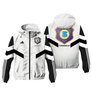 FC Erzgebirge Aue Bundesliga Adidas Windbreaker Jacket SPO916037, Gift For Fan FC Erzgebirge Aue - White