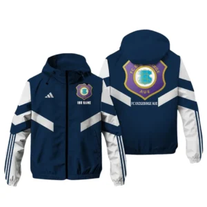 FC Erzgebirge Aue Bundesliga Adidas Windbreaker Jacket SPO916037, Gift For Fan FC Erzgebirge Aue - Navy