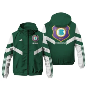 FC Erzgebirge Aue Bundesliga Adidas Windbreaker Jacket SPO916037, Gift For Fan FC Erzgebirge Aue - Green