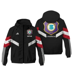 FC Erzgebirge Aue Bundesliga Adidas Windbreaker Jacket SPO916037, Gift For Fan FC Erzgebirge Aue - Black Red