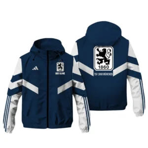 TSV 1860 Munich Bundesliga Adidas Windbreaker Jacket SPO916039, Gift For Fan TSV 1860 Munich - Navy