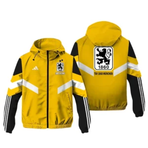 TSV 1860 Munich Bundesliga Adidas Windbreaker Jacket SPO916039, Gift For Fan TSV 1860 Munich - Yellow