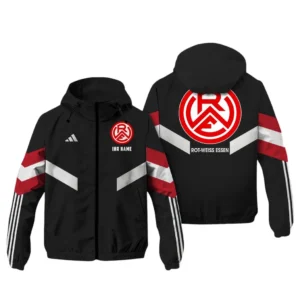 Rot-Weiss Essen Bundesliga Adidas Windbreaker Jacket SPO916040, Gift For Fan Rot-Weiss Essen - Black Red