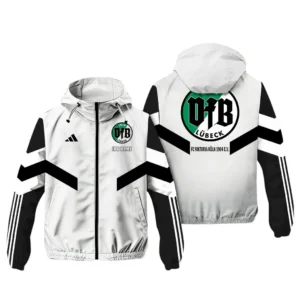 VfB L�beck  Bundesliga Adidas Windbreaker Jacket SPO916045, Gift For Fan VfB L�beck  - White
