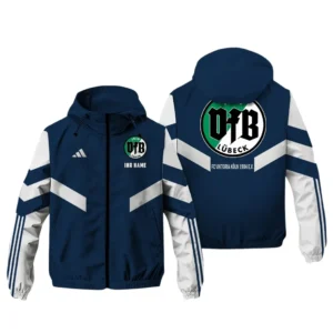 VfB L�beck  Bundesliga Adidas Windbreaker Jacket SPO916045, Gift For Fan VfB L�beck  - Navy
