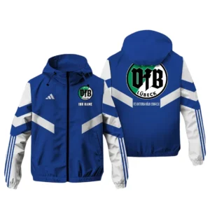 VfB L�beck  Bundesliga Adidas Windbreaker Jacket SPO916045, Gift For Fan VfB L�beck  - Blue