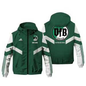 VfB L�beck  Bundesliga Adidas Windbreaker Jacket SPO916045, Gift For Fan VfB L�beck  - Green