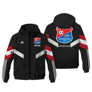 SpVgg Unterhaching Bundesliga Adidas Windbreaker Jacket SPO916046, Gift For Fan SpVgg Unterhaching - Black Red
