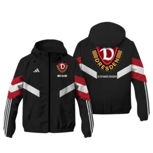 SG Dynamo Dresden Bundesliga Adidas Windbreaker Jacket SPO916047, Gift For Fan SG Dynamo Dresden - Black Red