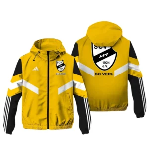 SC Verl Bundesliga Adidas Windbreaker Jacket SPO916049, Gift For Fan SC Verl - Yellow