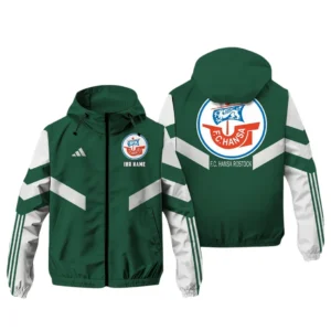 Hansa Rostock Bundesliga Adidas Windbreaker Jacket SPO916050, Gift For Fan Hansa Rostock - Green