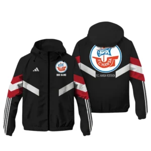 Hansa Rostock Bundesliga Adidas Windbreaker Jacket SPO916050, Gift For Fan Hansa Rostock - Black Red