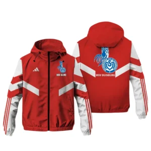 MSV Duisburg Bundesliga Adidas Windbreaker Jacket SPO916052, Gift For Fan MSV Duisburg - Red
