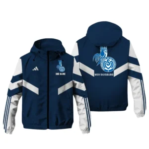 MSV Duisburg Bundesliga Adidas Windbreaker Jacket SPO916052, Gift For Fan MSV Duisburg - Navy