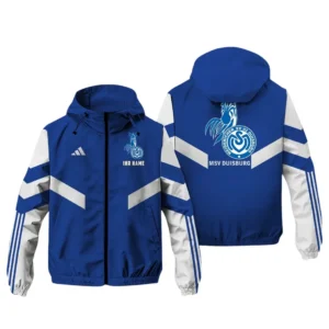 MSV Duisburg Bundesliga Adidas Windbreaker Jacket SPO916052, Gift For Fan MSV Duisburg - Blue
