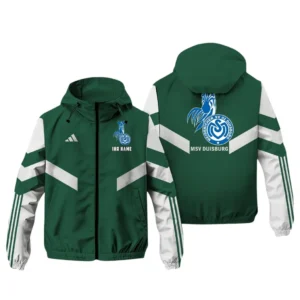 MSV Duisburg Bundesliga Adidas Windbreaker Jacket SPO916052, Gift For Fan MSV Duisburg - Green