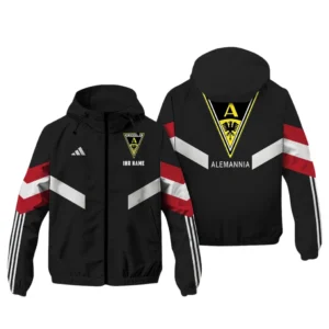 Alemannia Aachen Bundesliga Adidas Windbreaker Jacket SPO916056, Gift For Fan Alemannia Aachen - Black Red