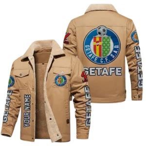 Getafe La Liga Thickened Corduroy Jacket LALIGA3402052508, Gift For Fan Getafe - Brown