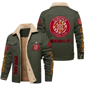 Girona La Liga Thickened Corduroy Jacket LALIGA3402052509, Gift For Fan Girona - Green