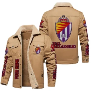 Valladolid La Liga Thickened Corduroy Jacket LALIGA3402052510, Gift For Fan Valladolid - Brown