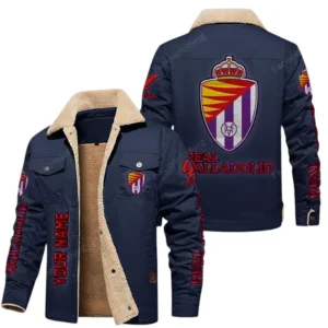 Valladolid La Liga Thickened Corduroy Jacket LALIGA3402052510, Gift For Fan Valladolid - Navy