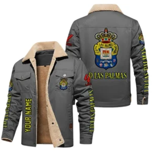 Las Palmas La Liga Thickened Corduroy Jacket LALIGA3402052511, Gift For Fan Las Palmas - Grey