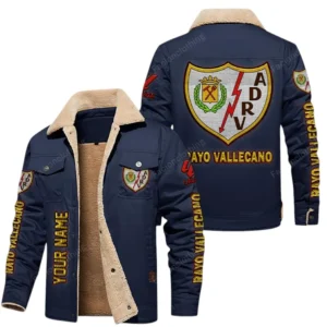 Rayo Vallecano La Liga Thickened Corduroy Jacket LALIGA3402052513, Gift For Fan Rayo Vallecano - Navy