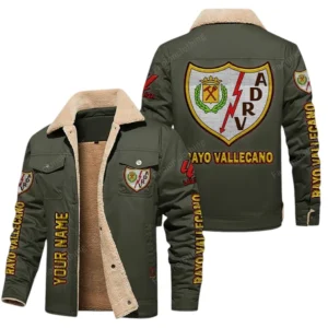 Rayo Vallecano La Liga Thickened Corduroy Jacket LALIGA3402052513, Gift For Fan Rayo Vallecano - Green
